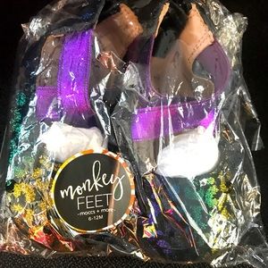 Monkey feet ballet style baby shoes